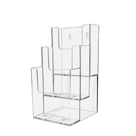 Marketing Holders Tiered Brochure Display Stand 4 Pack Multi Pocket Pamphlet Literature Holder Premium Acrylic Multi Pocket Countertop Organizer