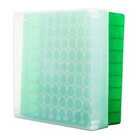 neoLab Line NeoBox 81 Plus Polypropylene Cryobox with Transparent Lid, Green/Transparent, 133 mm x 133 mm x 53 mm