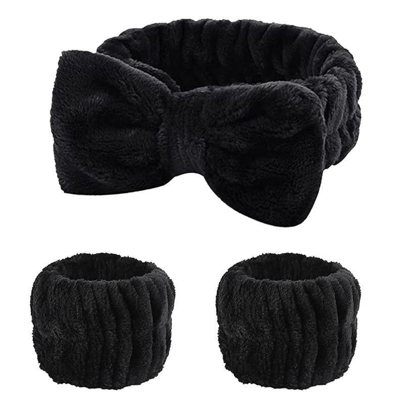 Face Wash Headband & Wrist Bands 3 Pack - Soft