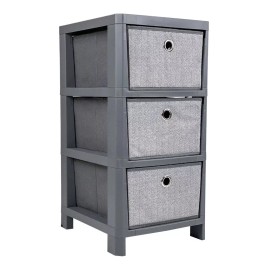 Domo Pak Organizador Cajonera Multiusos Gris 3 Cajones De Tela Dm-224