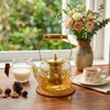 dingdaer Glass Teapot Stovetop 44 oz/1300ml, Borosilicate Clear Tea Kettle,
