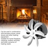 Fireplace Fan, Heat Powered Fan Strong Airflow 7 Blade Aluminum