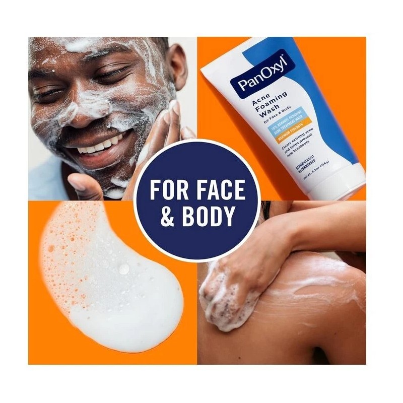 PanOxyl Acne Foaming Wash Benzoyl Peroxide 10% Maximum Strength Antimicrobial,