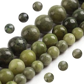 Jade Verde Natural de 8 mm, Abalorio Redondo y Suave, 48 Piezas, 15 Pulgadas, Verde