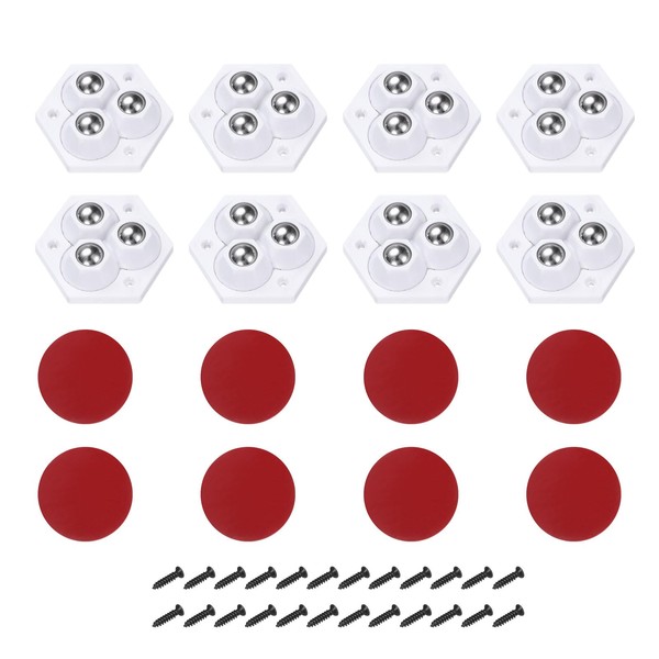 uxcell 8Pcs Self Adhesive Caster Wheels, 360 Degree Rotation Mini