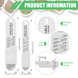 6 Pcs Adjustable Measuring Spoon Plastic Tablespoon and Teaspoon Set Baking Cooking Spoon Set Chef Spoon Measuring Scoops Metering Spoon for Kitchen Dry Liquid Ingredients Powder, 2 Sizes (White)