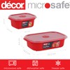 Decor Microsafe Oblong Set, Pack of 5 Pieces, Red
