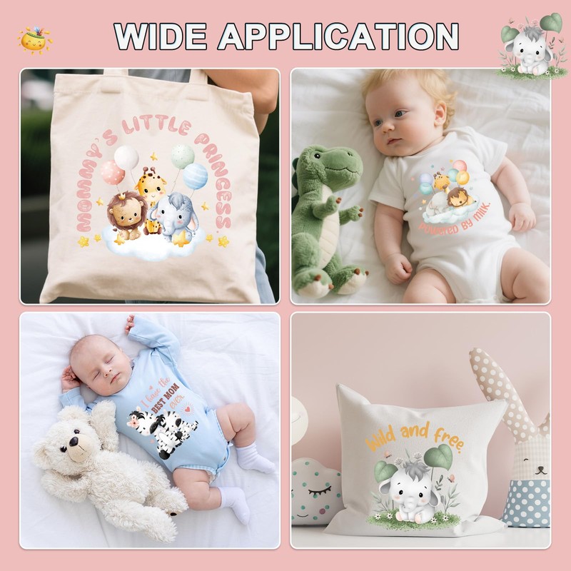 Falueqg Baby Shower Iron on Transfer - 30Pcs Dtf Transfers