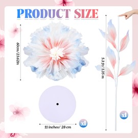 Hotop 5.3 ft Wedding Giant Flower Decorations Huge Artificial Flower with Standing Base for Reception Party Banquet Ceremony Church Floral Decor Prop Shop Window Display