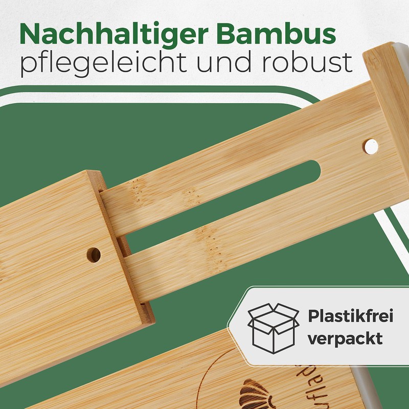 Short Wardrobe Drawer Separation System Made of Bamboo (Set of