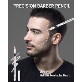 12 Pcs Barber Pencil for Lineup, White Magic Smudge-Proof Beard Pen Hairline Pencils Barber Chalk Set with Sharpener, Edge Hair Design Hairline Outliner Pencil & Beard Shaping Guide Pen for Men Makeup