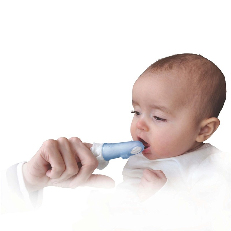 Brilliant Wipe N Brush by Baby Buddy, Silicone Toothbrush, Cleaner