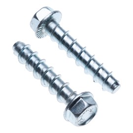 M8 Concrete Masonry Anchor Bolt, Self Tapping Coarse Threaded Screw, Flanged Hex Head, Galvanized Carbon Steel (9.9 mm x 70 mm) Screw-in Fixing for Metal structures to Brick, Stone, Concrete 10 pcs