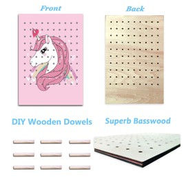 RORANIC Hanging Jewelry Holder Organizer, Earring holder Jewelry Hanger Wall Mounted Hanging Jewelry Organizer for Stud Earrings,Necklaces,Bracelets,Rings - Unicorn Gifts for Girls (Pink Unicorn)