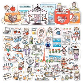 Mayplous 240 Sheets Scrapbooking Stickers Washi Stickers Decoration Sticker for Adult Planner Stickers Assorted in 6 Packs for Album Journaling DIY Arts and Crafts (Beauty)