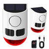 QXMH Solar Outdoor Motion Sensor Alarm-110db Loud Noise Maker,4 Work