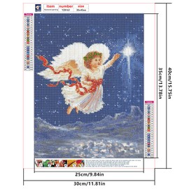 Diamond Painting Set of 4 Angels Elf 12x16 in/ 30x40 cm Diamond Painting Pictures Fairy Cross Stitch Embroidery Set Rhinestones Crafts Adults Mosaic Puzzle Beginners Painting by Numbers for Adults