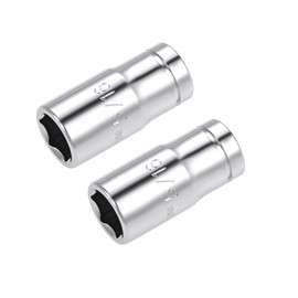 sourcing map 2 Pcs 1/4-inch Drive 5/16-inch 6-Point Shallow Socket, Cr-V