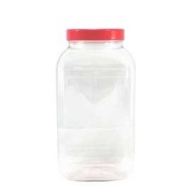Britten & James Plastic Jars Large Square 4430ml Red Lids [Pack of 1]