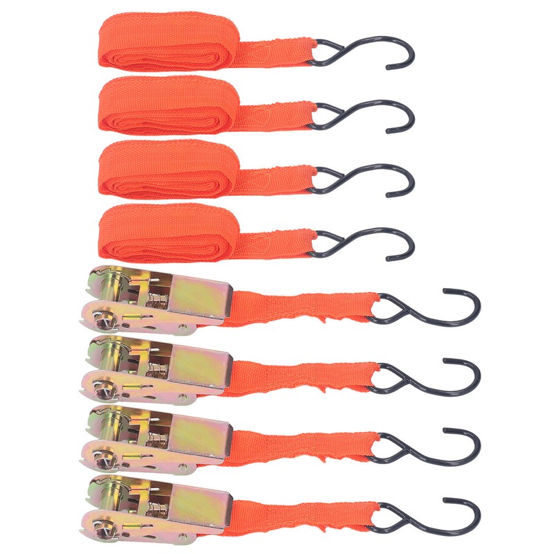 4Pcs Ratchet Tie Down Straps Motorcycle Car Buckle Set 15in