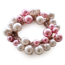 JewelVOX Hair Rubber Hair Accessories, Women's, Pearl, Color Pearl, Adult (Pink)