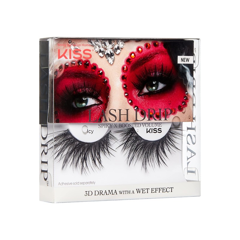 KISS Lash Drip False Eyelashes, Spiky X Boosted Volume, Unique