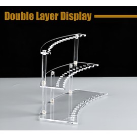 LamChyar Acrylic Pen Holder, 2 Tier Pen Holder, Pen Display Stand 30-Slots, Pencil Display Case, Pen Organizer for Home Store Office School Supplies