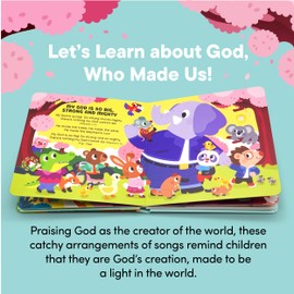 God Made Me Christian Sound Books for Kids - 6 Bible Songs - Christening, Baptism Gifts for Boys and Girls - Religious Toys, Interactive Music Books for Toddlers - Baby Dedication