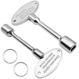 2 Pcs 3 Inch Gas Fireplace Key Fits 1/4" and 5/16" Turn Ball Valve, Gas Valve Key for Gas Fire Pits and Fireplaces, with 2 Key Ring, Universal Gas Key for Fireplace Gas Valve Fits,Chrome-Plated Brass
