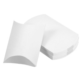 PATIKIL Pillow Boxes, 100 Pcs Wedding Gift Boxes Paper Box 3.5x2.6 Inch for Gift Wrap Wedding Parties, White