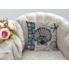Smooffly Scallop Cushion Cover Starfish Seashell Decorative Ocean Throw Pillow