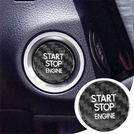 VKGUG Carbon Fiber Push Start Button Cover Compatible with Lexus IS200T IS250 IS300 IS350 RCF RC200T RC300 RC350 NX200 NX300 Engine Start Stop Button Cover Key Ignition Switch Cover Black