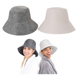 ZHYUAN 2 Pcs Sauna Hat,Sauna Cap,Felt Sauna Hat for Men Women,Felt Bath Hat,Sauna Bath Hat,Sauna Felt Hat,Felt Bath Hat,Reusable Sauna Cap for Adults,Vaporarium Hat for Hot Dry Steam Room Bath