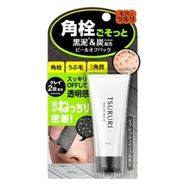 Tsururi Tight Tight Clean Peel Off Pack, EX 1.4 oz (40 g), Partial Pack, Nostral Pack, Pore Care, Square Plug, Blackhead, Strawberry Nose, Clay Pack, Easy Care