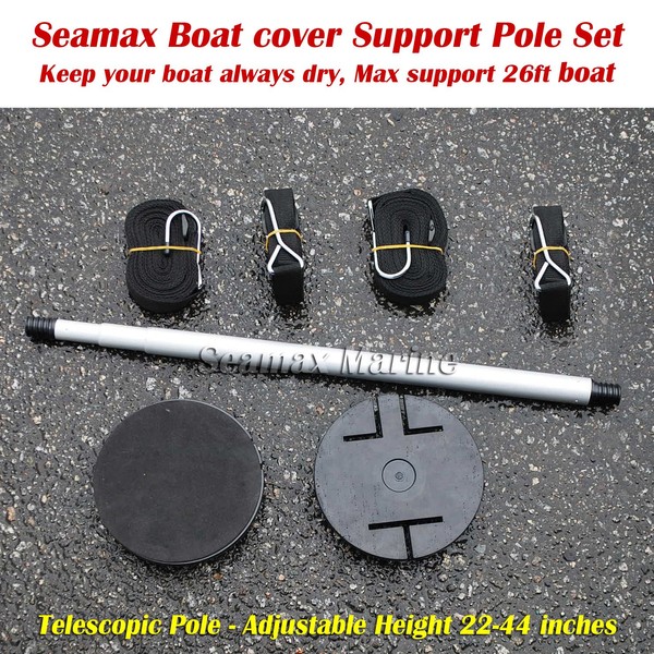 Seamax Universal Boat Cover Support Pole System for Boats up to 26ft Telescopic Pole 22-44 inches