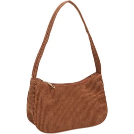 AIBEARTY Women Girls Corduroy Handbag Underarm Bag Retro Small Purse Shoulder Bag Clutch Tote