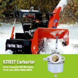 Bynor 631927 Carburetor for Tecumseh H50 H60 Engine Toro 38040 38050 38045 Snowthrower with Fuel Filter & Gasket