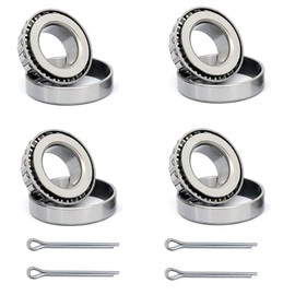 LUKIAKA Trailer Wheel hub Kit LM67048/LM67010 Taper Roller Bearing with Cotter Pin (4 Set)
