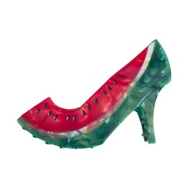 Funny High Heels Watermelon Hair Clip,Acetate Hair Clip,Small Claw Clip for Women,Red, 1 Count (Pack of 1)