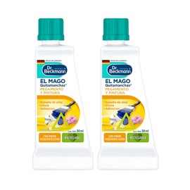 Dr. Beckmann, El Mago Quitamanchas Pegamento y Pintura, Elimina Manchas de Chicle, Esmalte, Adhesivos, Calidad Alemana, 2 Botellas de 50 ml