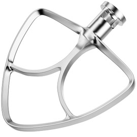 4.5-5QT Stainless Steel Flat Beater for KitchenAid Stand Mixer, Kitchen Aid Paddle Attachment Accessories/No coating/Dishwasher Safe Replacement for K45 KN15E1X KSM75 and Other Models