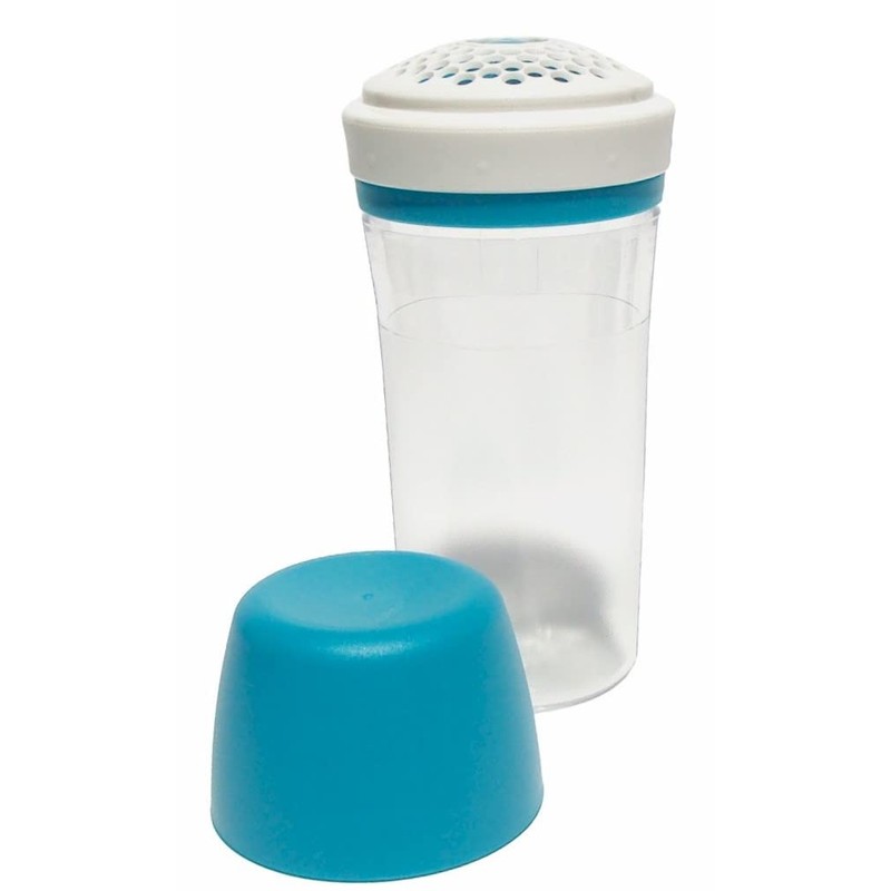 Tupperware 12 oz Clear Shaker Dispenser with Blue Cap