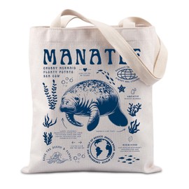 Manatee Gift Manatee Lover Gift Marine Biology Gift Animal Lover Florida Animals Manatee Gift Tote Bag (Manatee tote CA)