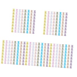 LALAFINA 320pcs Creative Bear Nail Charms Unique Manicure Ornaments for Women Fun Nail Decor for Home Salon for Parties Easy Application Flatback Design