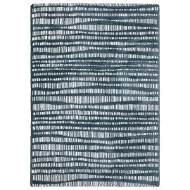 Homeroots 8' Teal And Ivory Striped Runner Rug