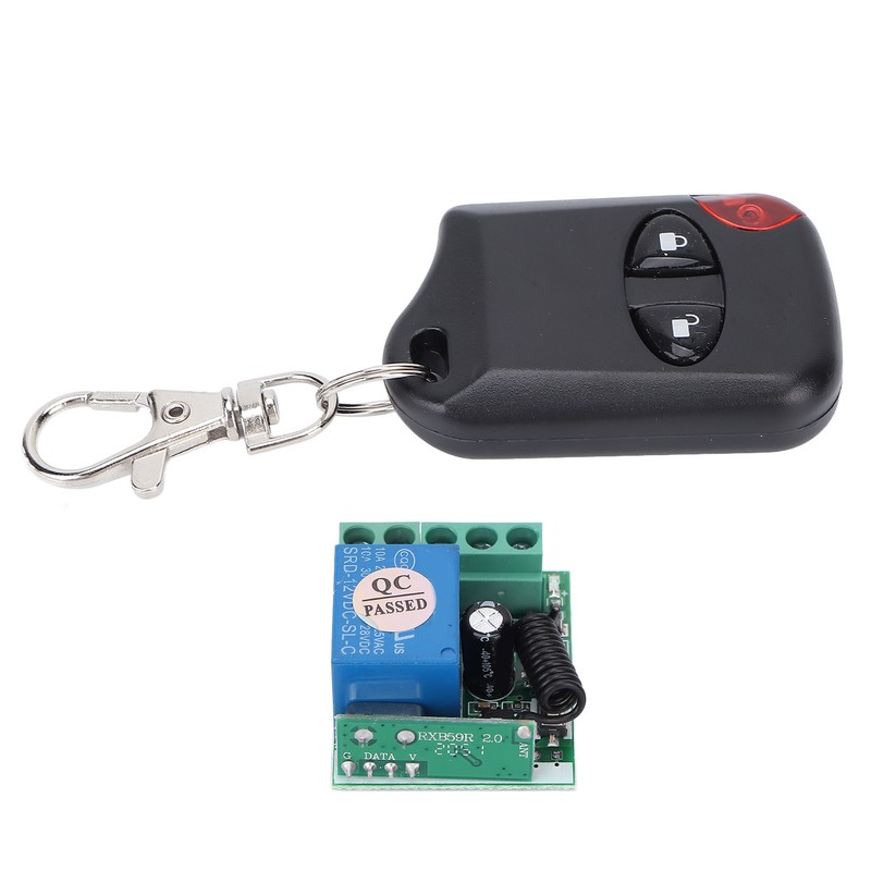 Single Channel Relay RF Wireless Switch 433MHz DC12V Adjustable Remote