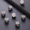 Jerler 10 Pcs Sliver Rhinestone Buttons Crystal Embellishments Sew on