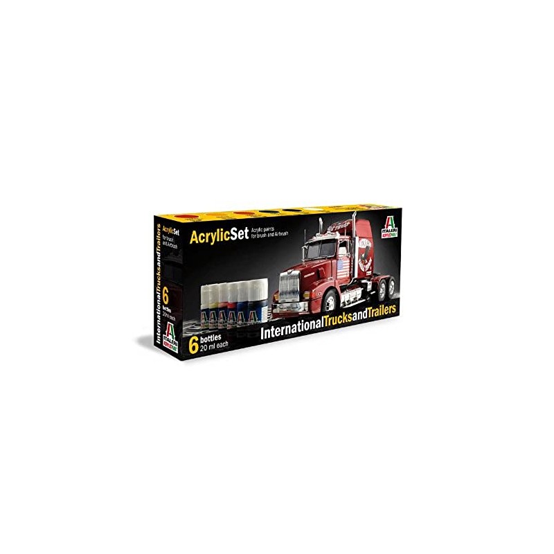 Italeri, acrylic set international trucks and trailers, 510000435