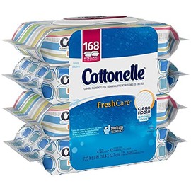 Cottonelle FreshCare Flushable Cleansing Cloths, Ripple Texture, 42 Count (Pack of 4)