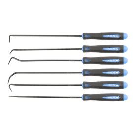 Högert Technik - Set of 6 Long Hooks Carbon Steel, Performance, Durability, Multiple Applications, Assembly Work, Maintenance